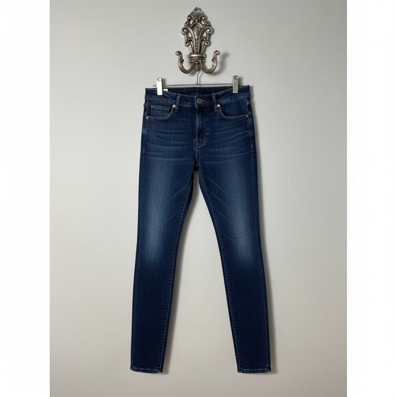 Seven7 · Size 30 · Blue Denim Cotton-Blend Mid-Rise Skinny Jeans 5 Pockets - Picture 1 of 12